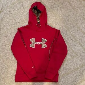 Under Armour Women’s Red Hoodie Camo Logo | Size M